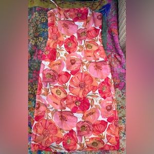 Ann Taylor Floral Silk Pencil Dress 2 New